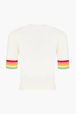 Women - Knitted Short Sleeve Sweater, White back view
