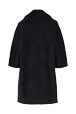 Women Velvet Long Coat Black back view