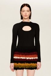 Women Maille - Women Bouclette Wool Short Skirt, Multico crea striped details view 1