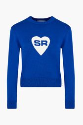Women - SR Heart Sweater, Baby blue front view