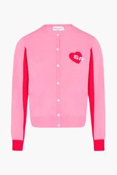 Women - Heart Cardigan, Pink front view