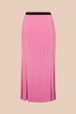Women - Long Skirt in ribbed knit, Pink front view
