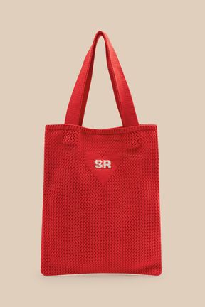 Women - Heart Crochet Bag, Red front view