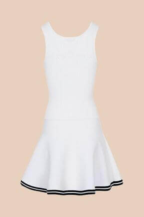 Women - Twisted Mesh Tailored Tank Dress, White back view