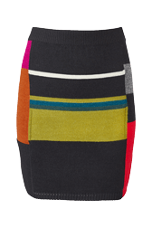 Femme Maille - Mini jupe laine alpaga colorblock femme, Multico crea vue de face