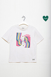 T-shirt fille coton oversize - BONTON x Sonia Rykiel Ecru vue de détail 2
