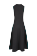 Robe longue bicolore femme Noir vue de dos