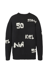 Women Sonia Rykiel logo Wool Grunge Sweater Black back view