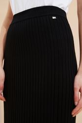 Women - Long Skirt in ribbed knit, Black details view 2
