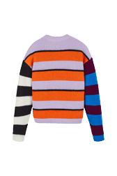 Women Maille - Multicolored Striped Sweater, Multico striped back view