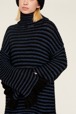 Femme Maille - Robe courte col roulé lurex femme, Noir/bleu vue de détail 5