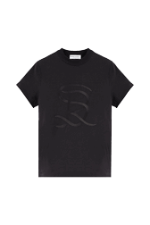 Women Solid - Cotton Jersey T-Shirt, Black front view