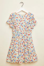 Girls - Floral Print Girl Short Dress, Multico details view 1