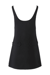 Women Maille - Sleeveless Milano Short Dress, Black back view