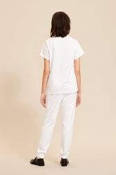 Femme - T-shirt SR imprimé fleurs, Blanc vue portée de dos