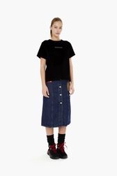 Femme - T-shirt velours rykiel, Noir vue de détail 1