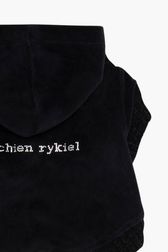 Femme Uni - Pull à capuche chien velours, Noir vue de détail 1