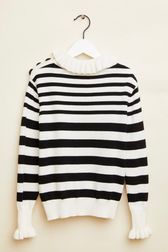 Girls - Girl Sailor Sweater, Black/white back view