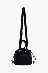 Women Solid - Women Mini Velvet Bag, Black front view
