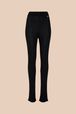 Women - Women Ribbed Knit Flare Pants, Black front view