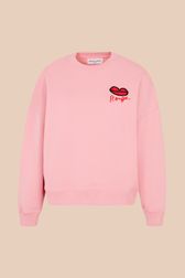 Women - Sweatshirt with Rykiel Iconic Red Mouth, Pink front view