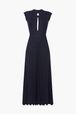 Long Dress In Lurex Knit Night blue front view