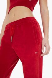 Women Solid - Women Velvet Jogging Pants, Red details view 2