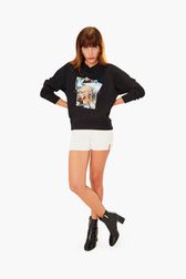 Women - Sonia Rykiel Pictures Crop Sweatshirt, Black front worn view