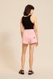 Women - Women Mouth Print Shorts, Pink back worn view