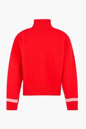 Women - Woolen SR Hearts Sweater, Red back view