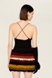 Women Maille - Women Bouclette Wool Short Skirt, Multico crea striped back worn view