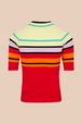 Women - Multicolored Rykiel Short Sleeve Pullover, Red back view