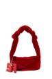 Baguette Demi-Pull velvet bag Red front view