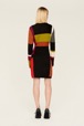 Women Maille - Women Multicolor Alpaca Short Dress, Multico crea back worn view