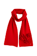 Femme Maille - Echarpe en laine à fleurs femme, Rouge vue de dos