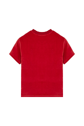 Femme Uni - T-shirt velours femme, Rouge vue de dos