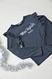 Filles Uni - T-shirt manches longues fille coton imprimé, Bleu vue de détail 2