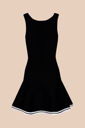 Women - Twisted Mesh Tailored Tank Dress, Black back view