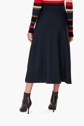 Women - Milano Knit Mid-Length Skirt, Black back worn view