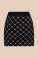 Women - Jacquard SR Short Skirt, Black back view