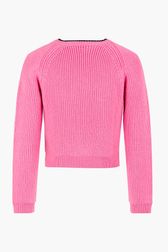 Women - Wool Merinos Rykiel Sweater, Pink back view