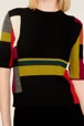 Women Maille - Women Multicolor Baby Alpaca Short Sleeve Sweater, Multico crea details view 4
