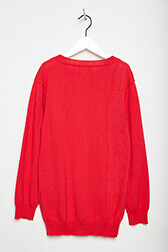 Girls Solid - Girl Knit Cardigan, Red back view