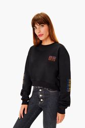 Femme - Sweatshirt crop SR, Noir vue de détail 1
