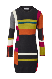 Women Maille - Multicolour Short Dress, Multico crea front view