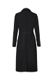 Femme Uni - Manteau long noir en laine mélangée, Noir vue de dos