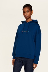Women Solid - Multicolored Signature Hoodie, Prussian blue details view 2