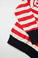 Girls Printed - Striped Girl Long Sleeve Polo Knit, Red/vanilla details view 3