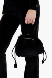 Women - Black Velvet Rykiel Bag, Black back worn view