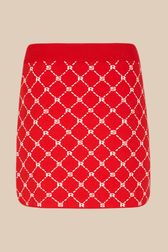 Women Jacquard Mini Skirt Red back view